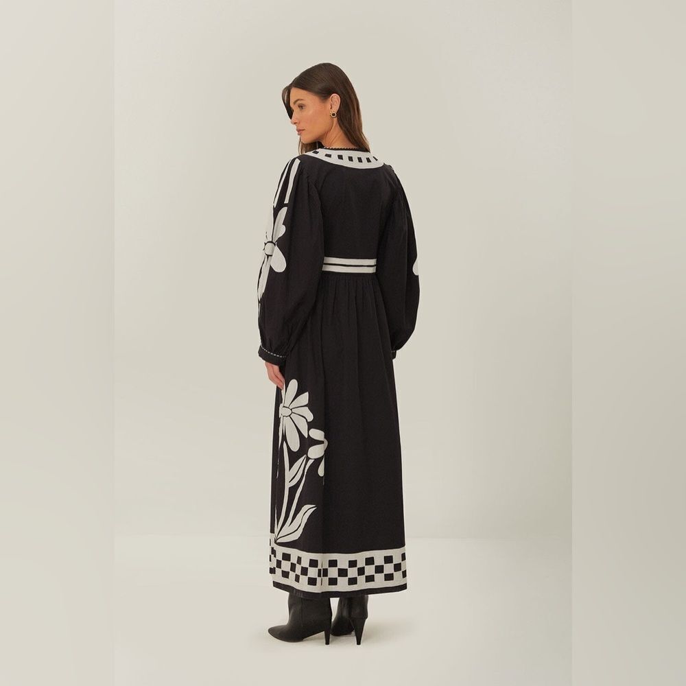 Farm Rio Black Nature Buttoned Maxi Dress - Picture 6 of 7
